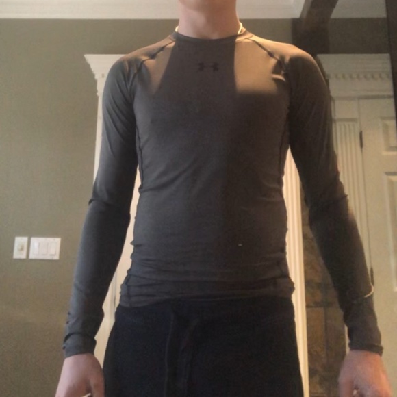 Under Armour Mens Athletic Compression Long Sleeve Shirt Size Medium - Grey - - Picture 6 of 7